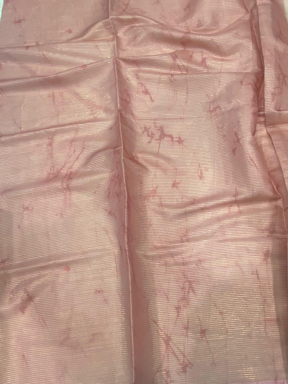 Rose Pink Tussar Floral Saree