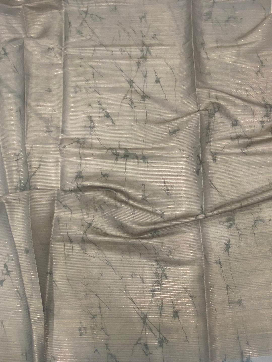 Stone Blue Tussar Floral Saree