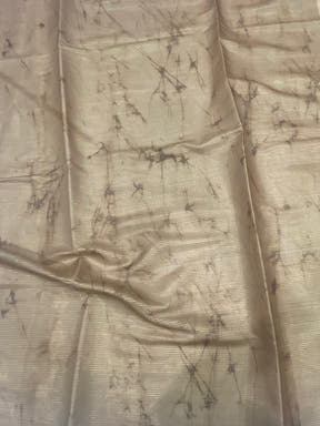 Light Yellow Tussar Zari Floral Saree