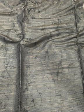 Grey Semi Zari Tussar Botanical Saree