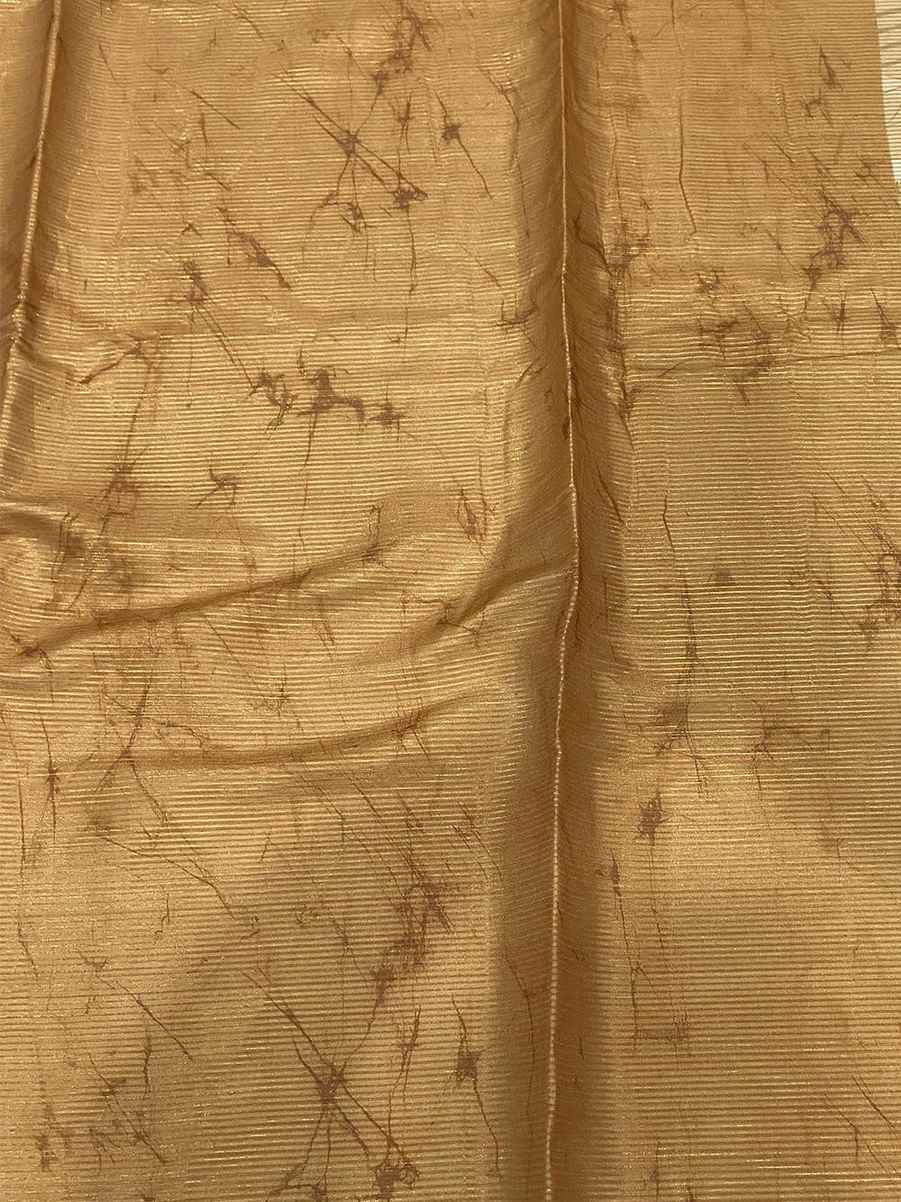 Honey Yellow Semi Zari Tussar Botanical Saree