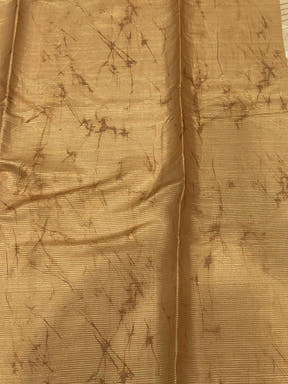 Honey Yellow Semi Zari Tussar Botanical Saree