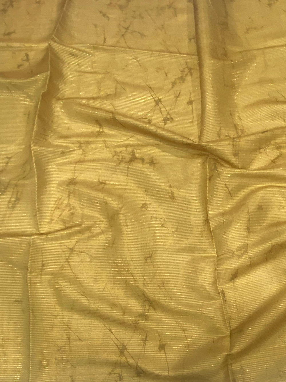 Olive Tussar Silk Lush Botanical Prints Saree