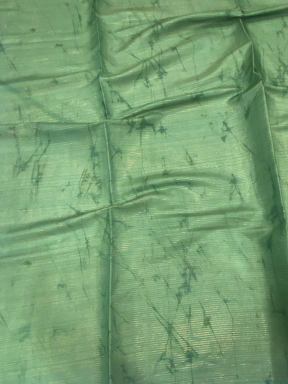Steel Blue Tussar Silk Lush Botanical Prints Saree