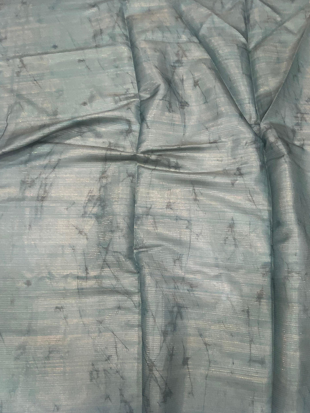 Teal Semi Gold Zari Tussar Saree