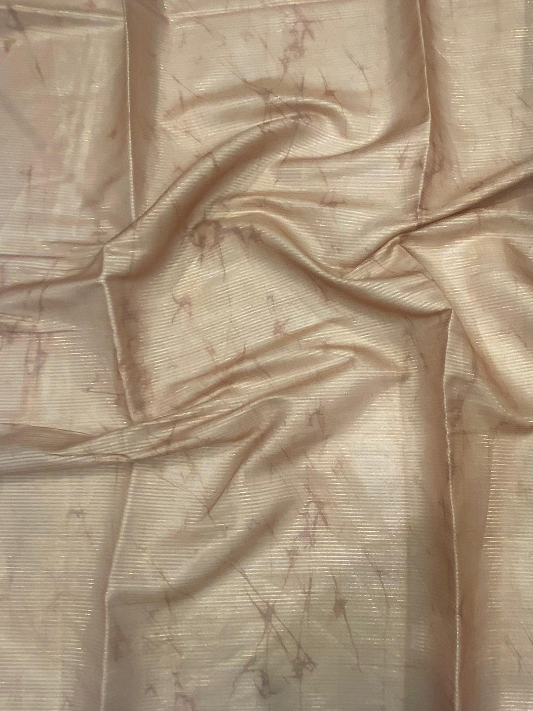 Peach Zari Tussar Printed Saree

