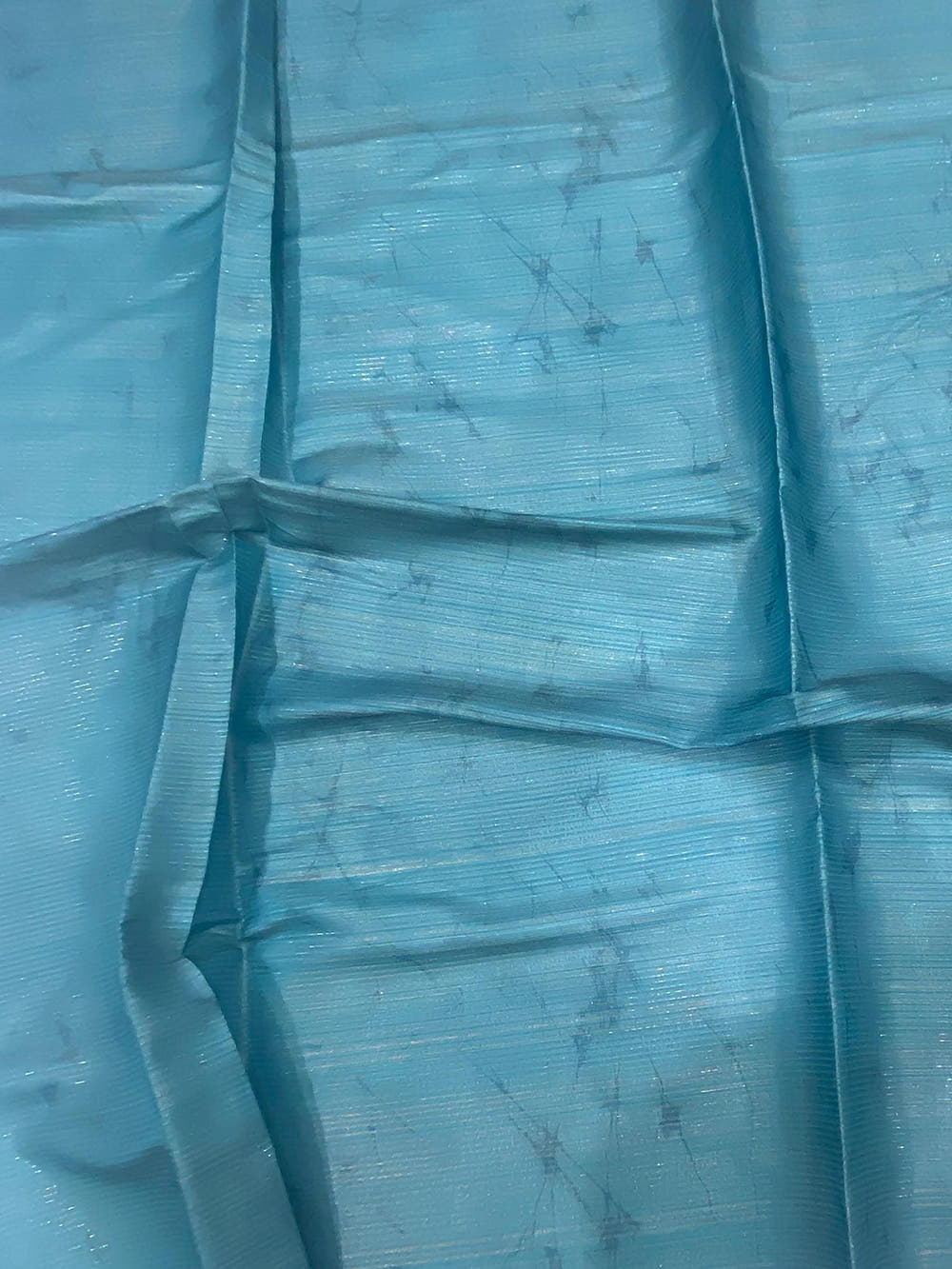 Teal Zari Tussar Printed Saree

