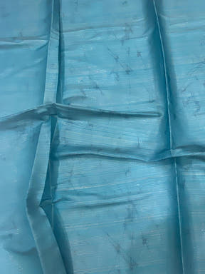 Teal Zari Tussar Printed Saree

