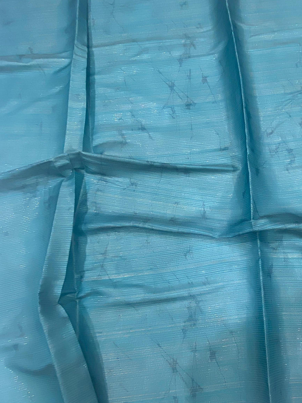 Teal Zari Tussar Printed Saree