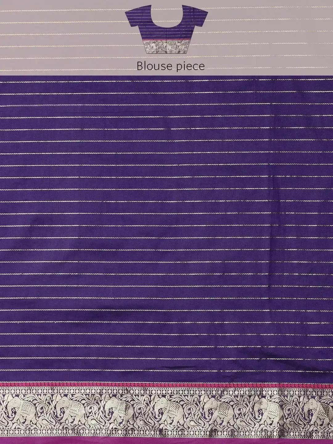  Banarasi Silk Saree with Checked Pattern & Woven Border