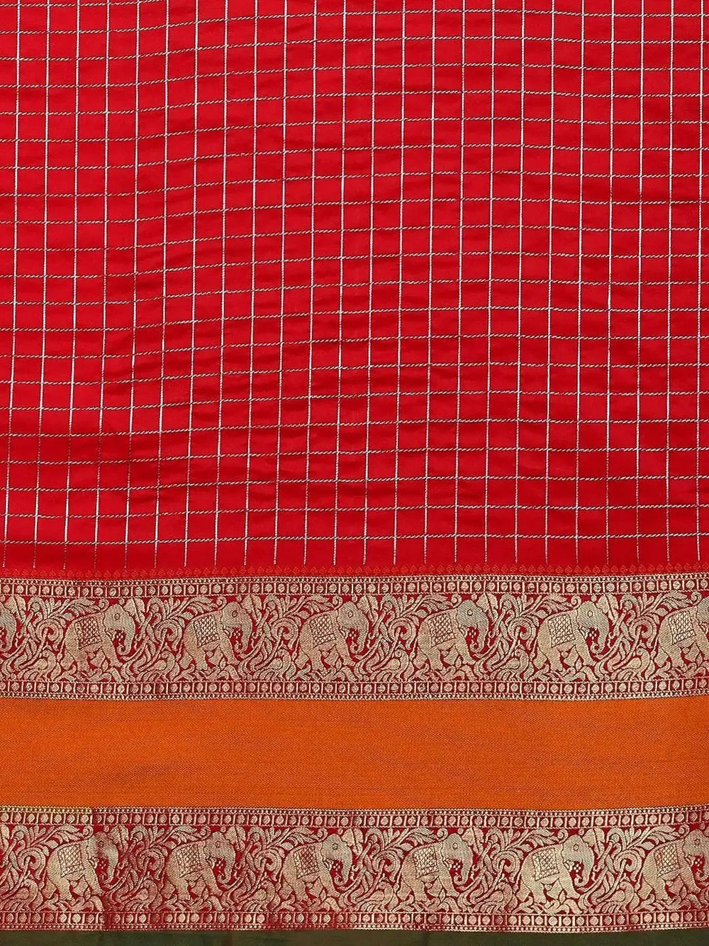  Exclusive Banarasi Silk Saree With Checked Pattern