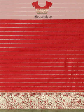  Exclusive Banarasi Silk Saree With Checked Pattern