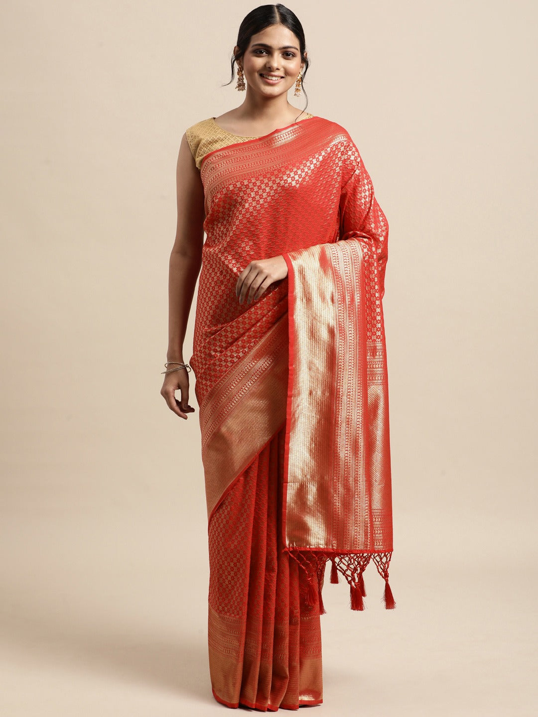 Kanjivaram silk sarees with woven designs Saree