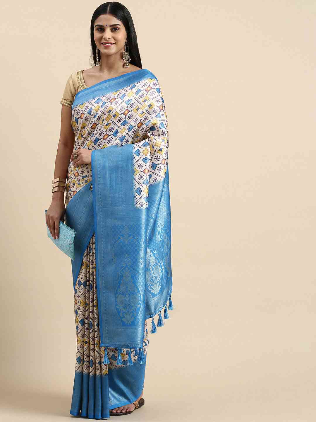  Soft Silk Digital Print Patola Saree for Party