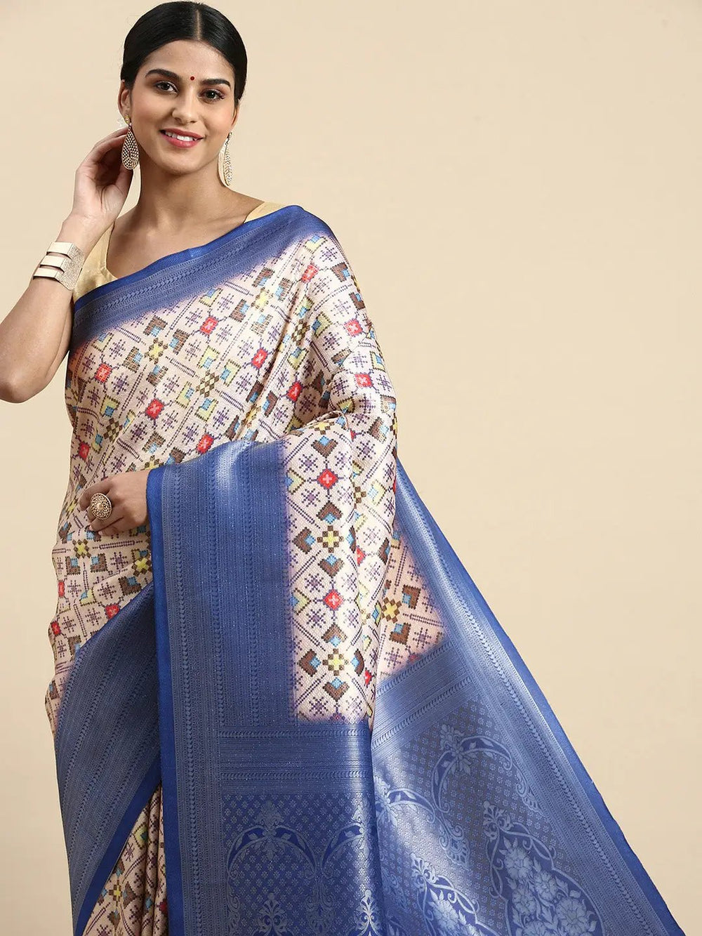  Soft Silk Digital Print Patola Saree for Party