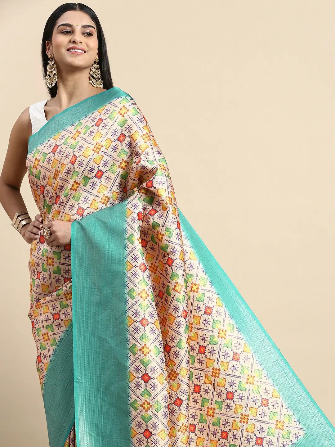  Soft Silk Digital Print Patola Saree for Party