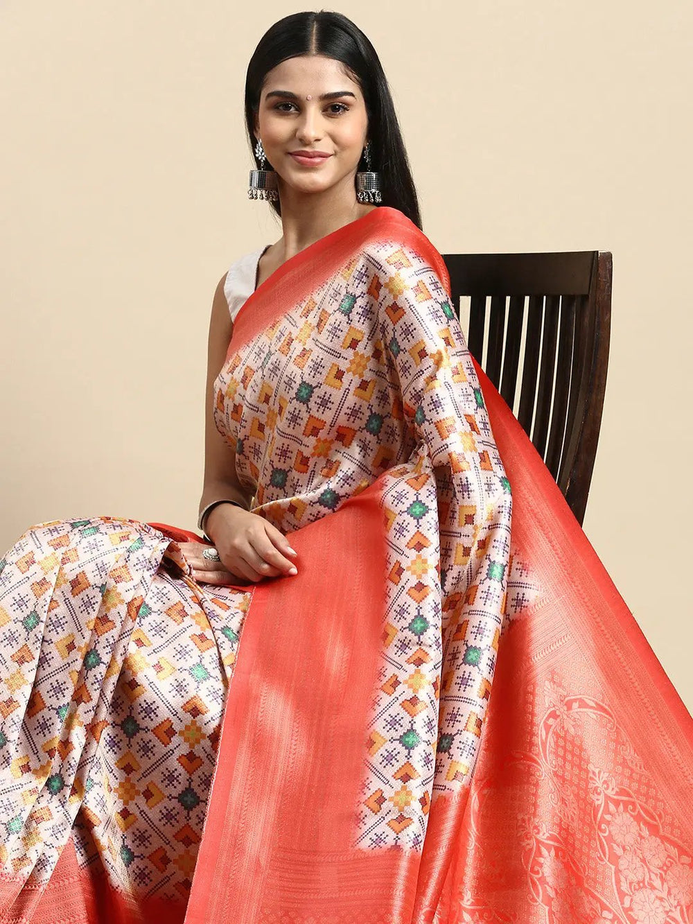 Soft Silk Digital Print Patola Saree