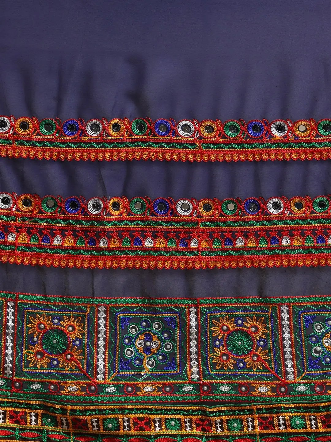  Pure Georgette Kutchi Embroidered Bandhani Saree
