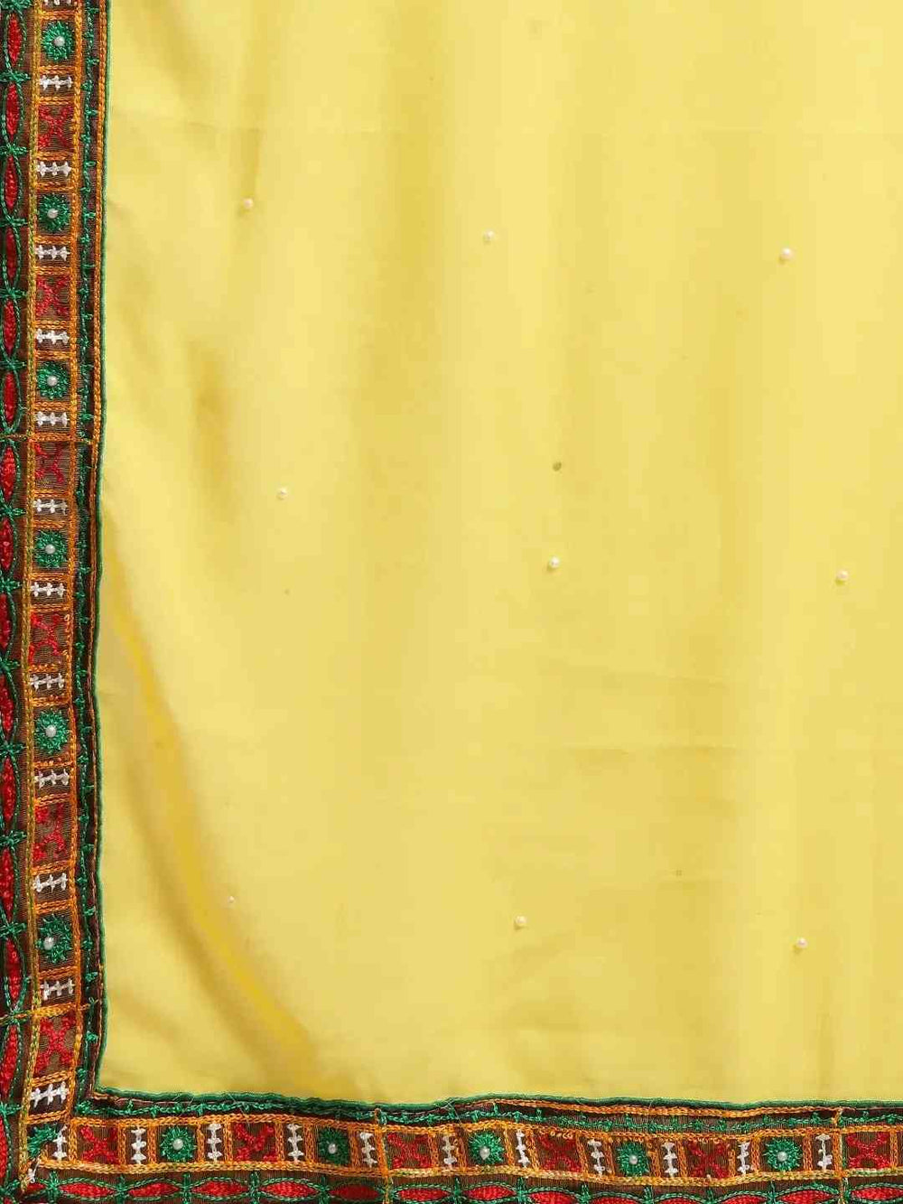 Stylish Pure Georgette Kutchi Embroidery Bandhani Saree