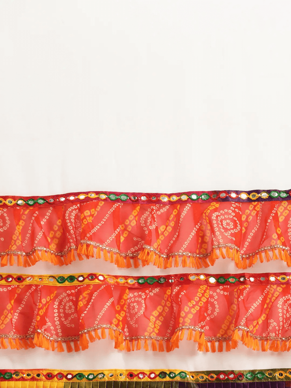 Pure Georgette Bandhani Saree with Embroidery & Mirror Work