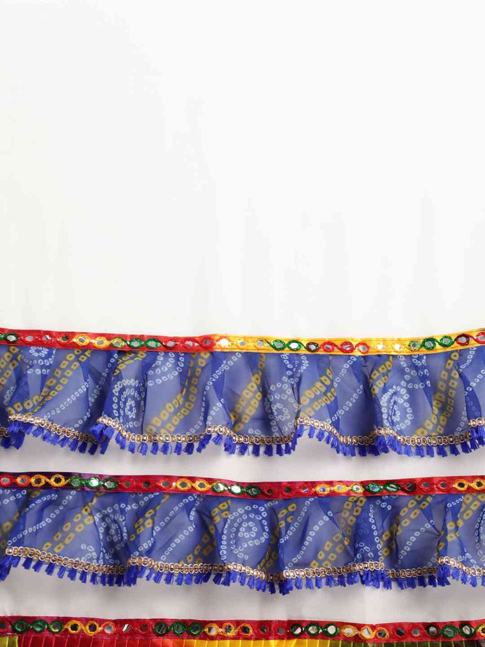 Beautiful Pure Georgette Mirror Work Bandhani Saree