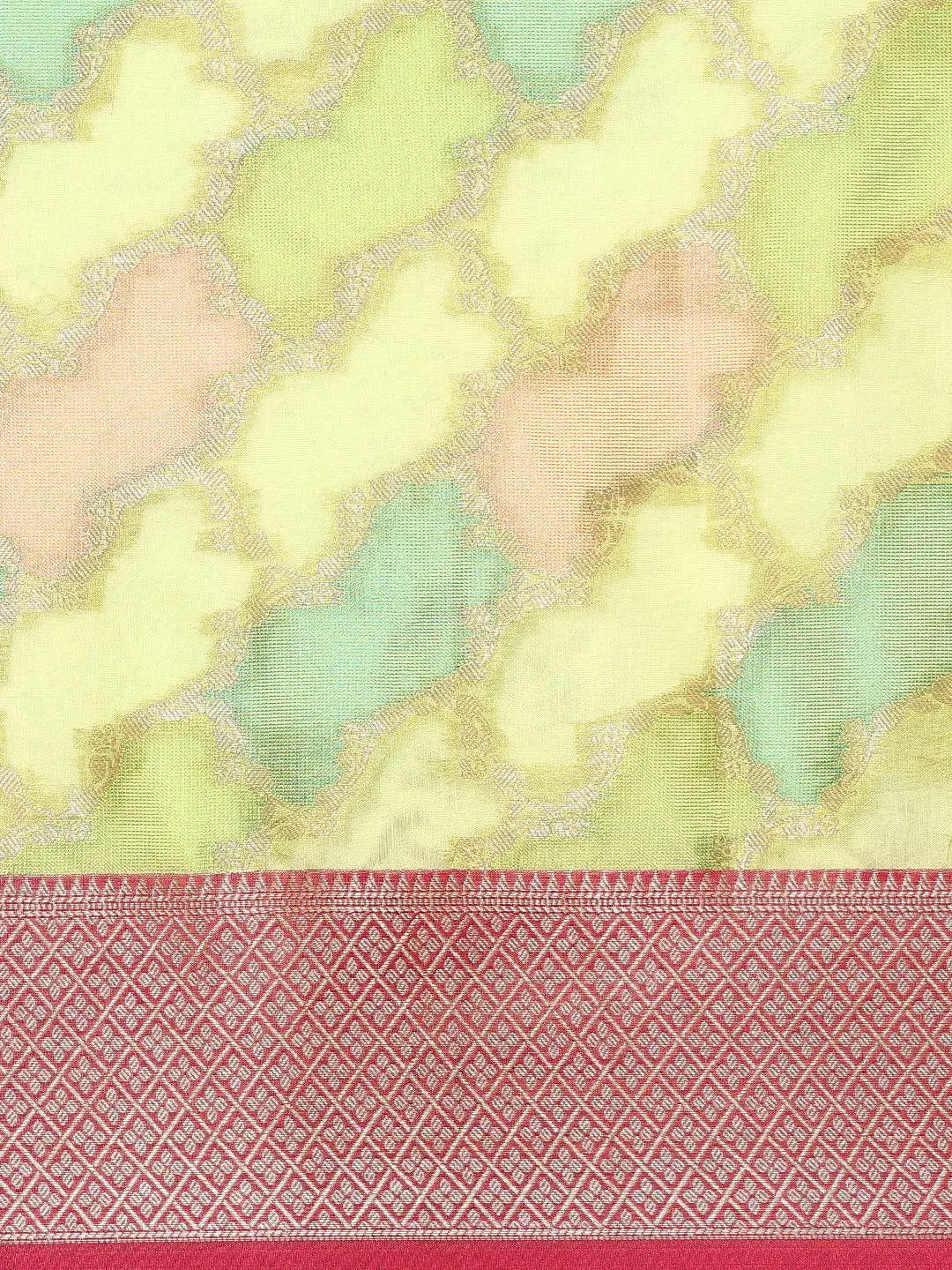 Soft Silk Kanjivaaram Saree With Ethnic Motif Border