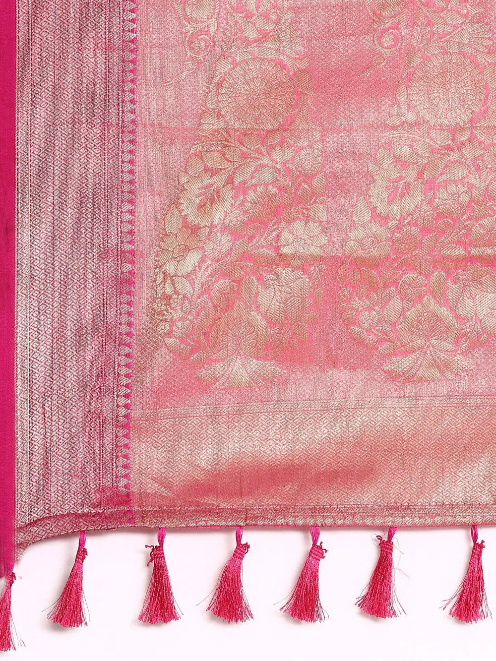 Soft Silk Kanjivaaram Saree With Ethnic Motif Border