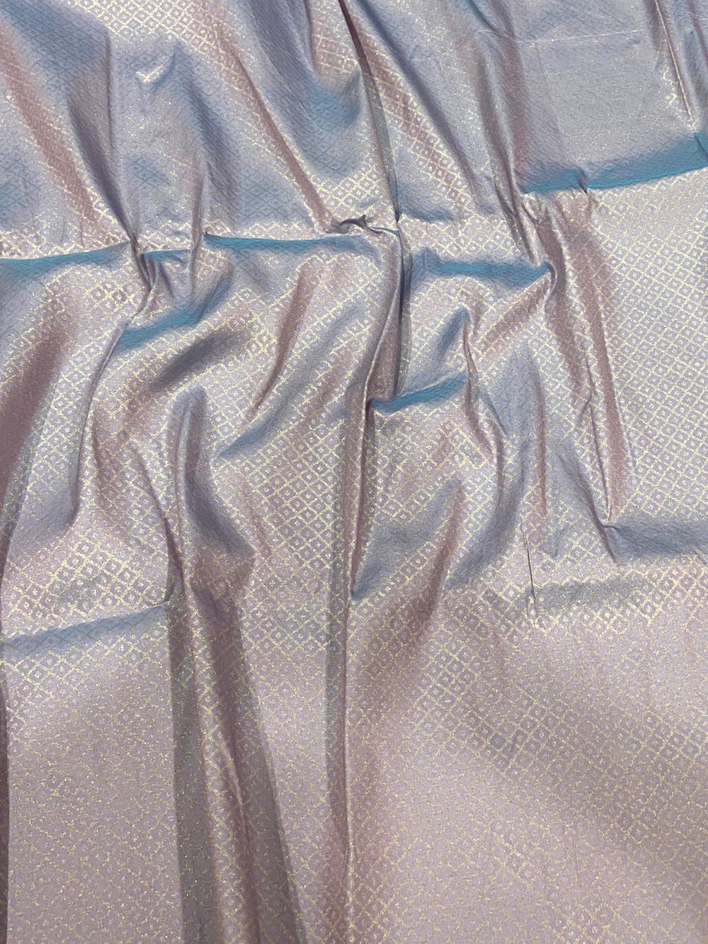 Lavender Blue Kolam Silk Heritage Saree