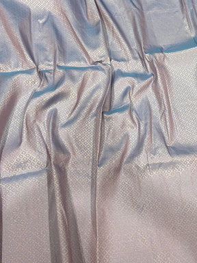 Lavender Blue Kolam Silk Heritage Saree