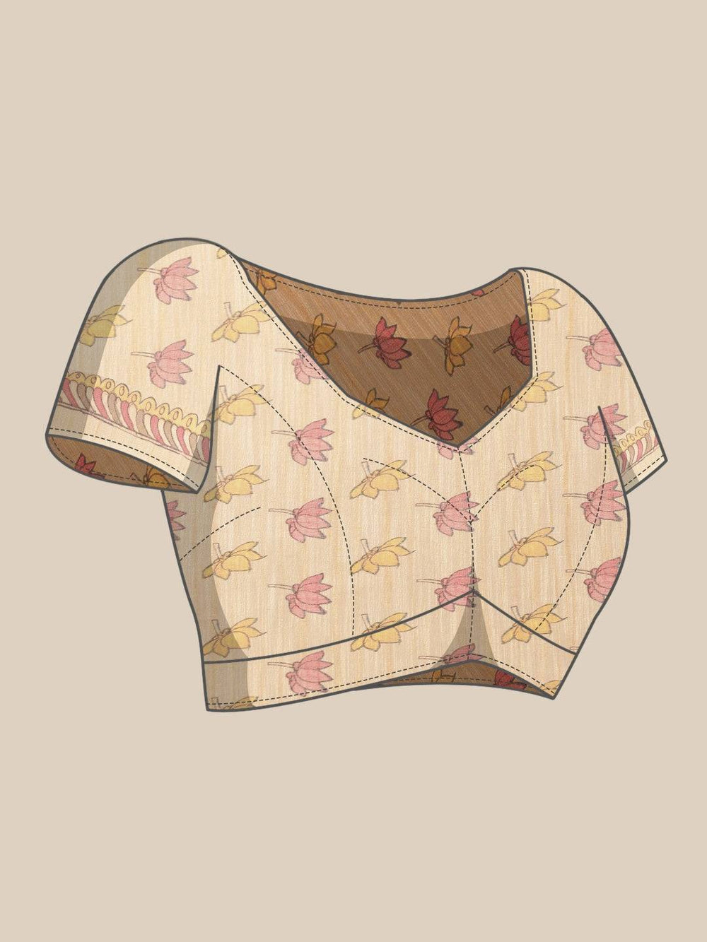 Digital Print Kalamkari Linen Saree