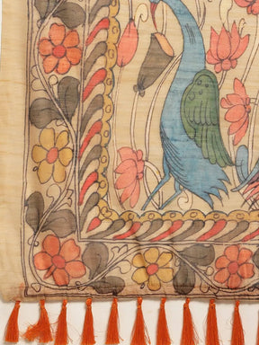 Digital Print Kalamkari Linen Saree