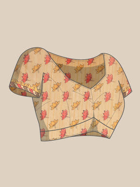 Digital Print Kalamkari Linen Saree