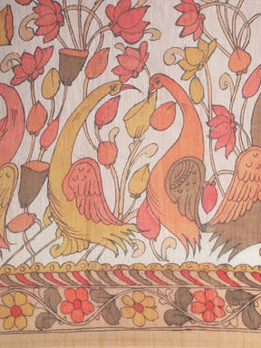 Digital Print Kalamkari Linen Saree