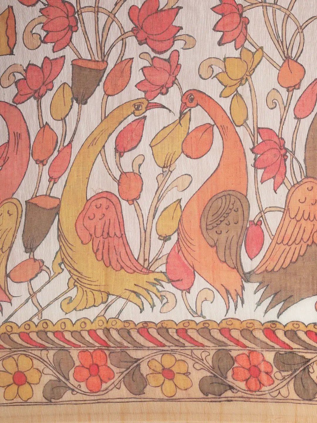 Digital Print Kalamkari Linen Saree