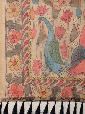 Digital Print Kalamkari Linen Saree