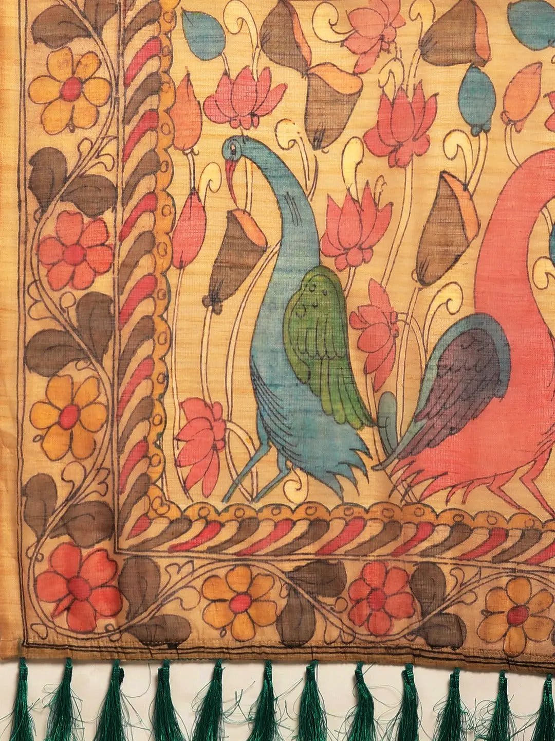 Digital Print Kalamkari Linen Saree