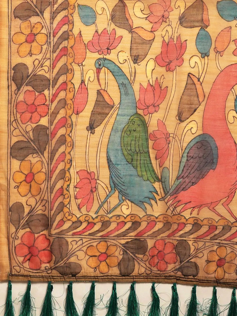 Digital Print Kalamkari Linen Saree
