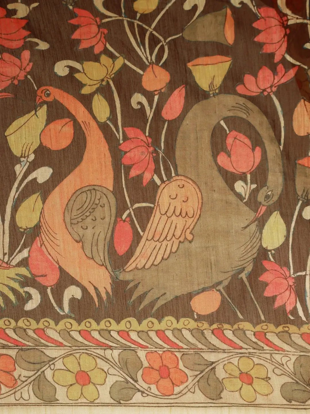 Digital Print Kalamkari Linen Saree