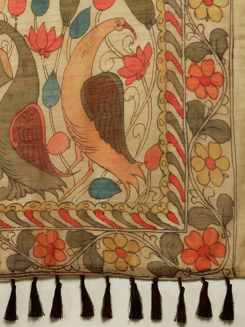 Digital Print Kalamkari Linen Saree