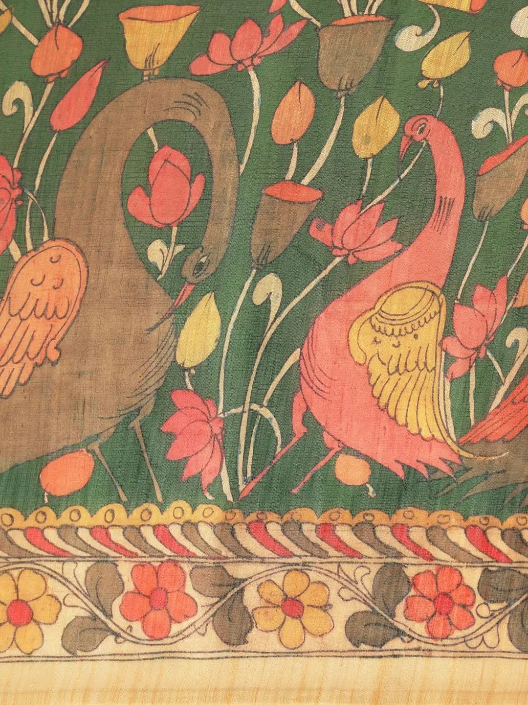 Digital Print Kalamkari Linen Saree