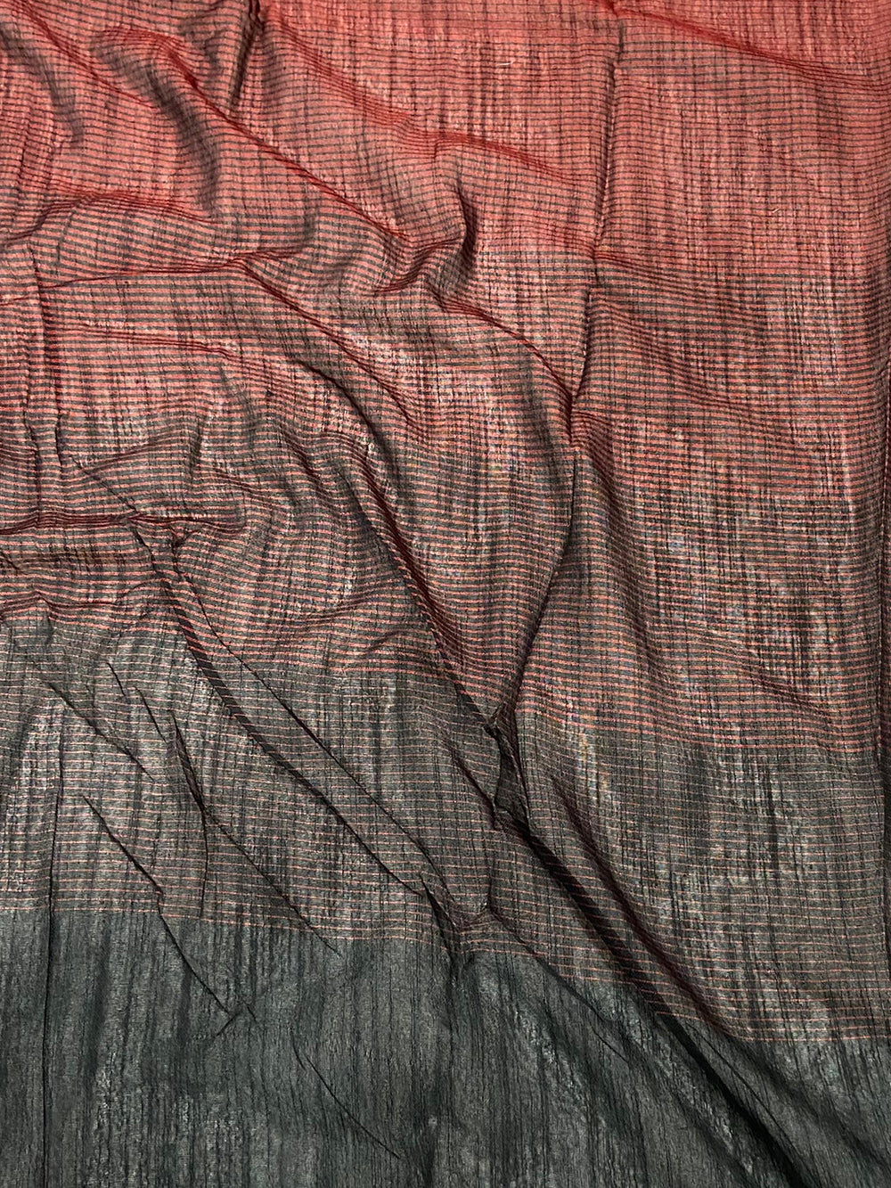 Red Stylish Linen Saree With Zari Border