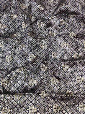 Close-up of intricate thread weaving on georgette fabric
