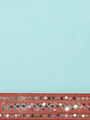 Soft Georgette With Mirror Work Border