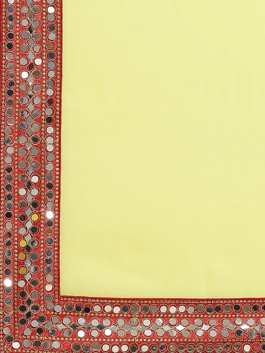 Soft Georgette With Mirror Work Border