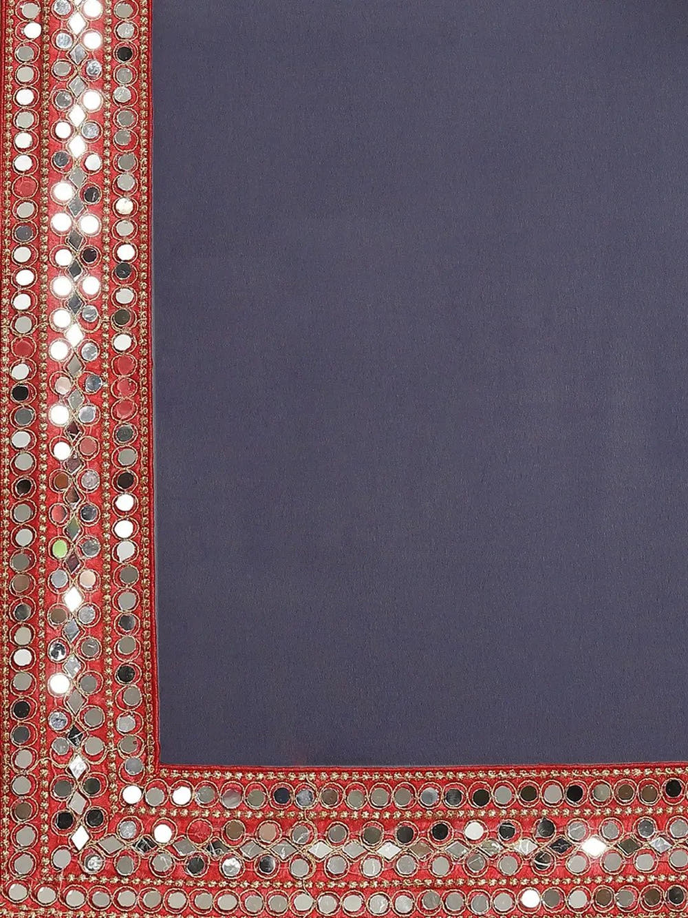 Soft Georgette With Mirror Work Border