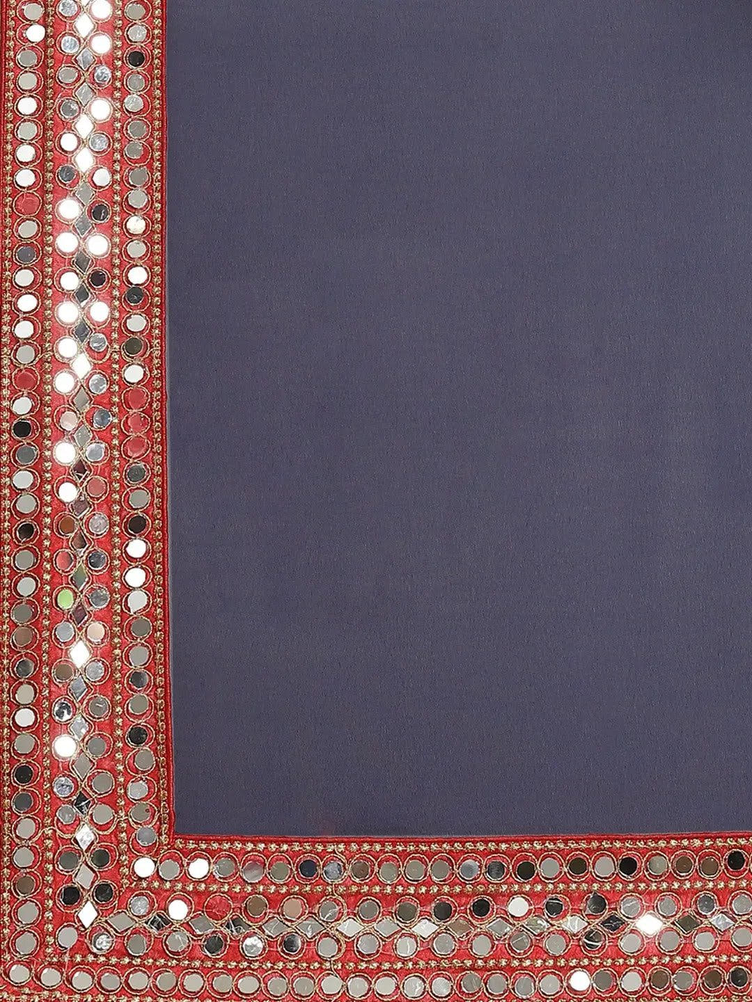 Soft Georgette With Mirror Work Border