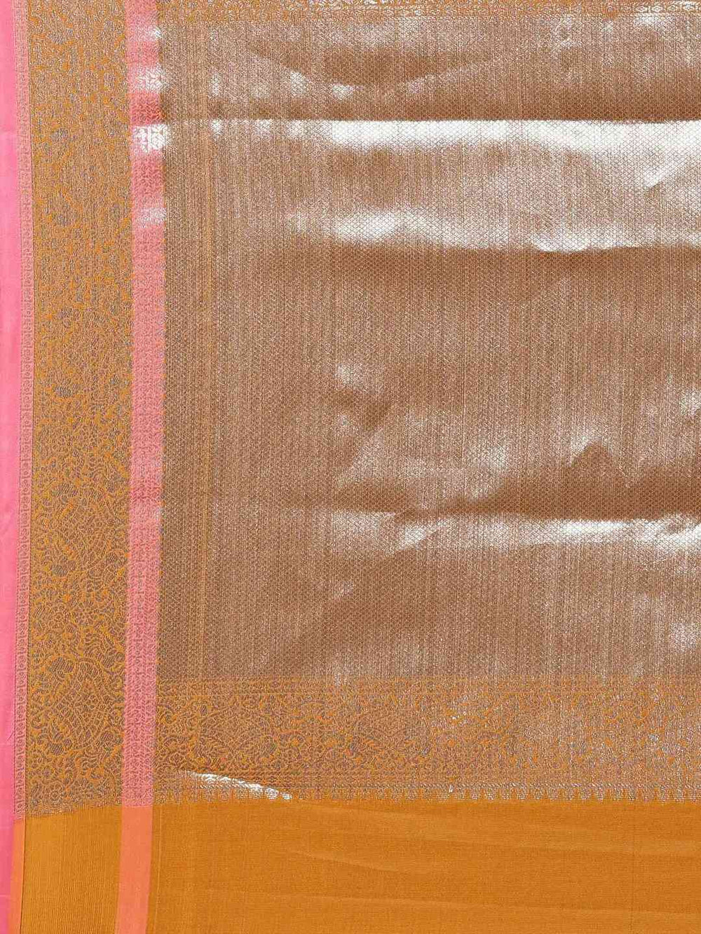 Mustard Colour Kanjivaram Zari Silk Saree with Ethnic Motifs