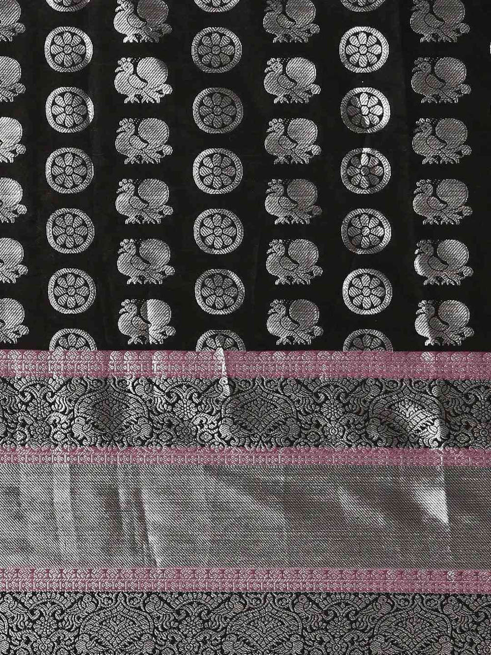  Kanjivaram Zari Silk Saree With Ethnic Motifs Work