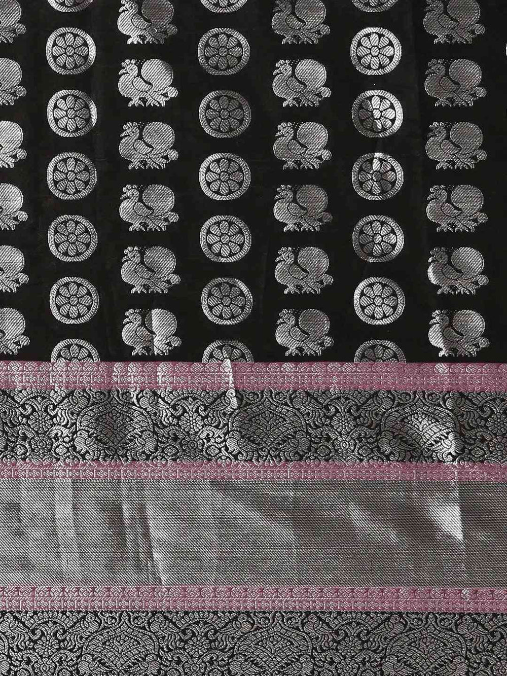  Kanjivaram Zari Silk Saree With Ethnic Motifs Work