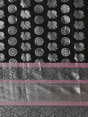  Kanjivaram Zari Silk Saree With Ethnic Motifs Work